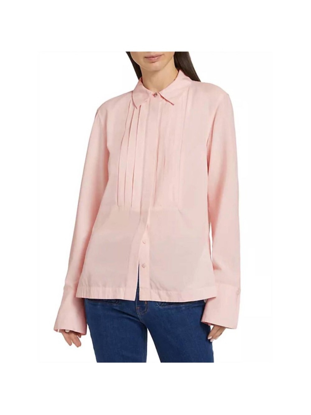 Derek Lam 10 Crosby Valera Pleated Cotton-Blend Shirt NWT size Medium - Picture 3 of 9
